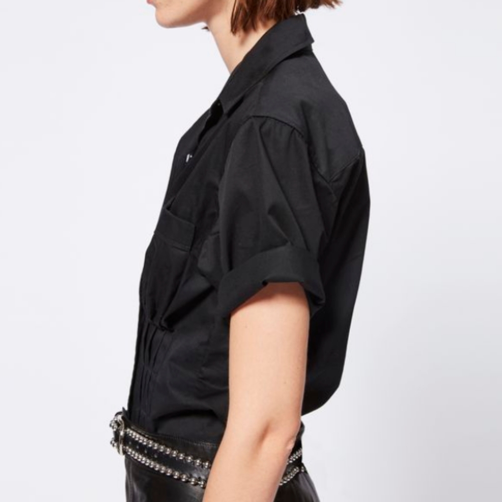 Isabel Marant Black Gramy Pintuck Blouse - Picture 2 of 12